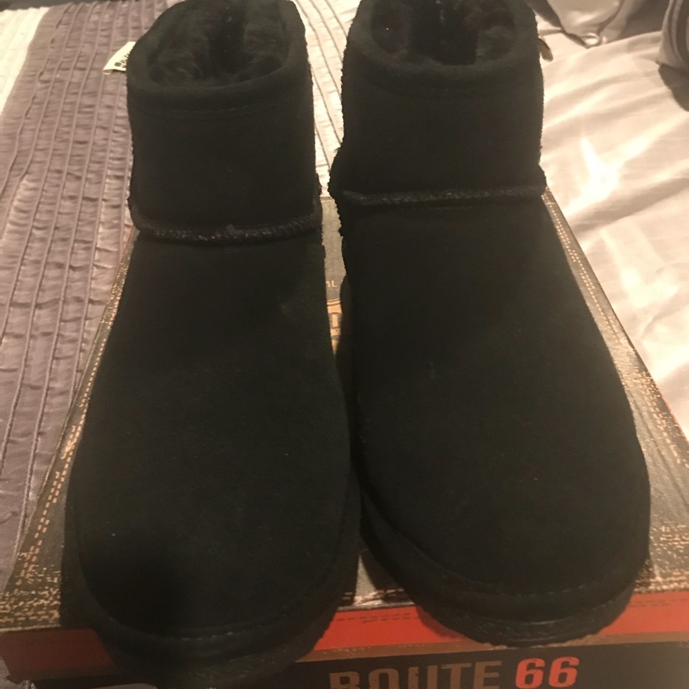 Black suede boots
